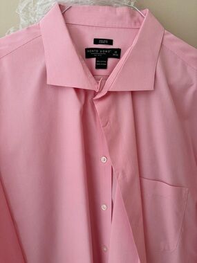 Pronto Uomo Light Pink Men's Dress Shirt - Spread Collar French Cuffs
